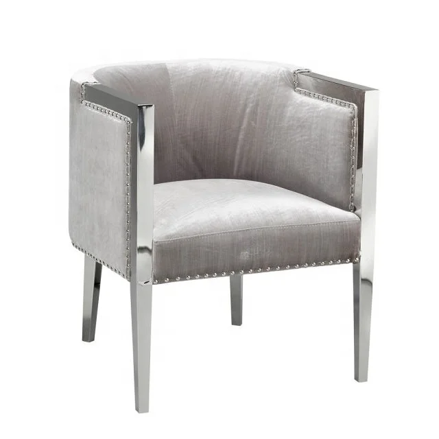 
White Leatherette Metal Shiny Frame Dining Chair 