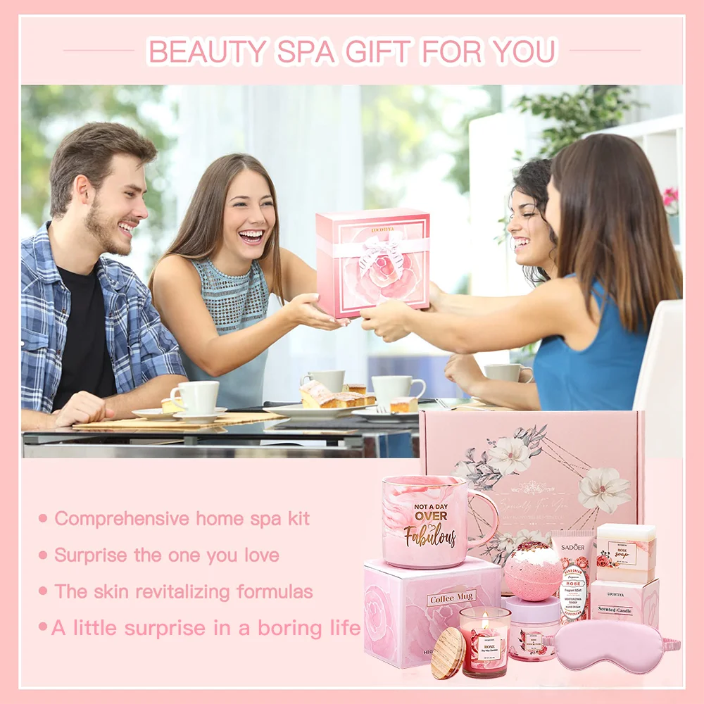 OEM Wholesale get well soon gifts for women Label logo Luxury Valentines Natural Bubble Shower Spa Body Care Bath Gift item Sets
