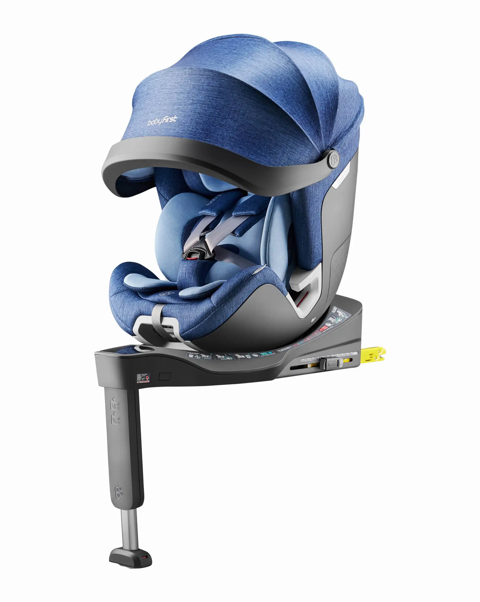 
cheap safety child car seat blue I-Size 40-105cm With Isofix&Support Leg Grey R153B 