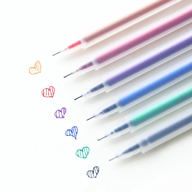 Chinese wholesale Frosted transparent color gel pen simple creative neutral pen School supplies