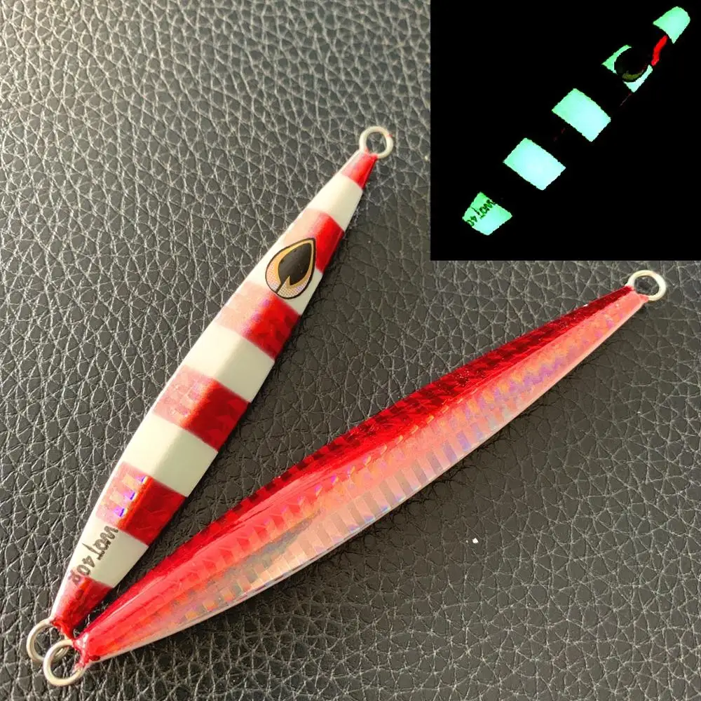 
Factory price jigging metal fishing lure luminous 40g 60g Bass fishing lure for sea fishing 