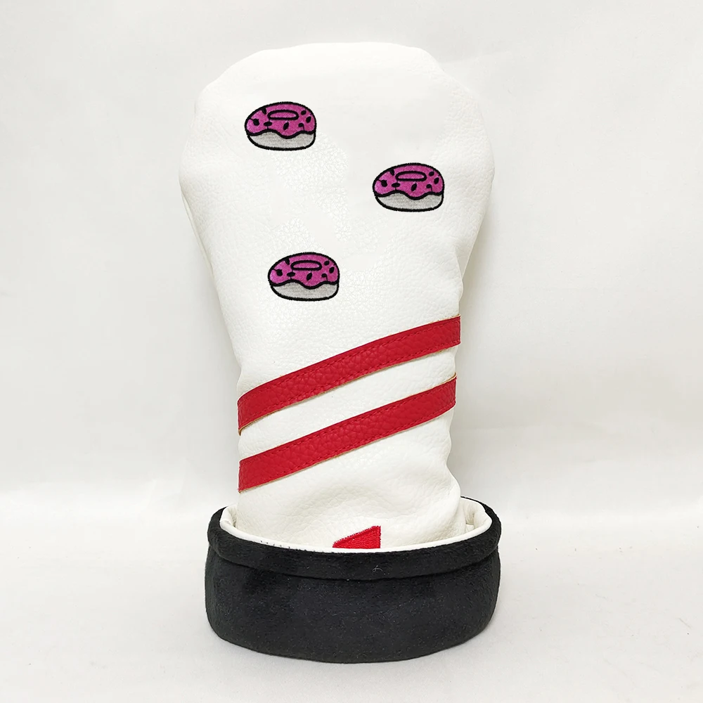 Black Vintage Leather Style 1 3 X H Golf Club Covers Driver Headcover for Hybrid Golf Clubs Fairway Woods