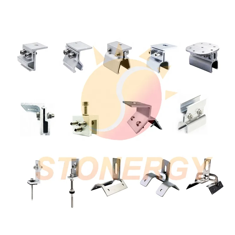 Aluminium Solar Mid End Clamps solar frameless glass panel thin film clamp Double Glass Solar Panel Clamp