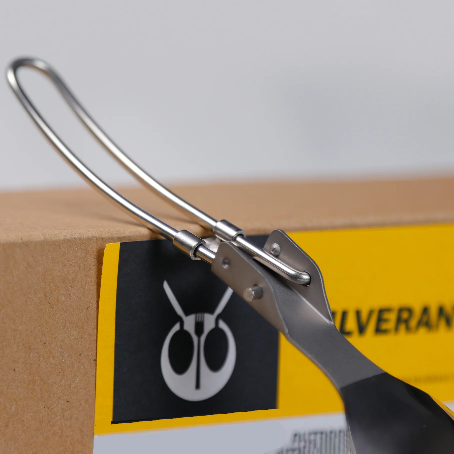 Titanium folding handle spoon with bag