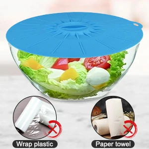 Food grade 5 Different Size Reusable Round Shape Fresh keeping Cooking Pot Lids flexible Heat Resistant Silicone Suction Lids