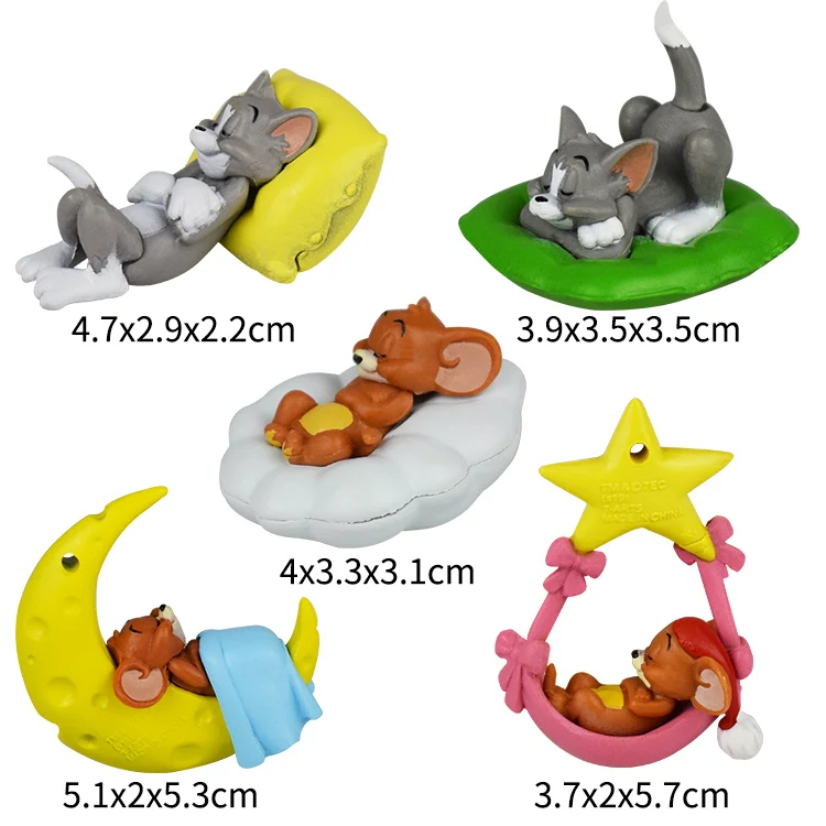 cake topper PVC Toys Anime Cartoon Tom and Jerry  5PCS/SET  for birthday party or home decoration