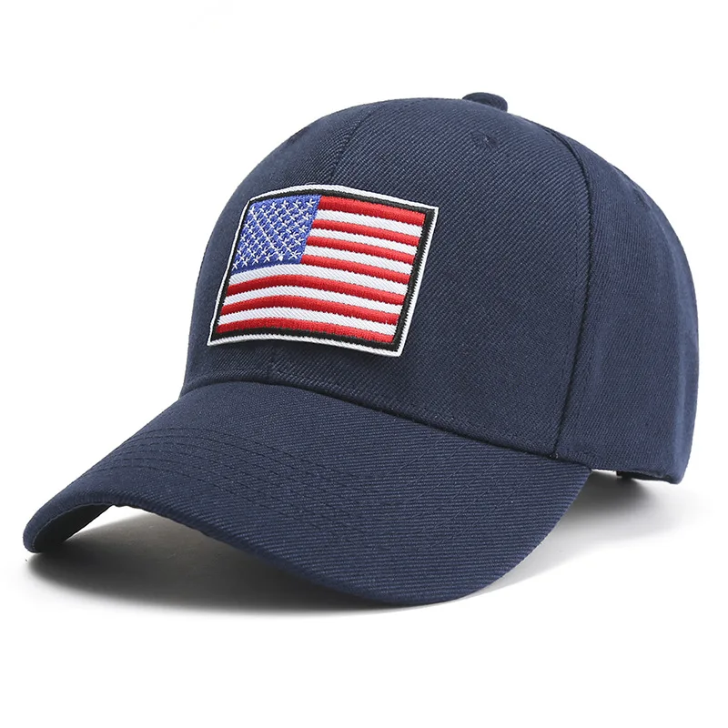 Wholesale Cheap USA Flag Cap Washed Cotton Quality USA Flag Patch Baseball Cap Election Vintage Baseball Cap