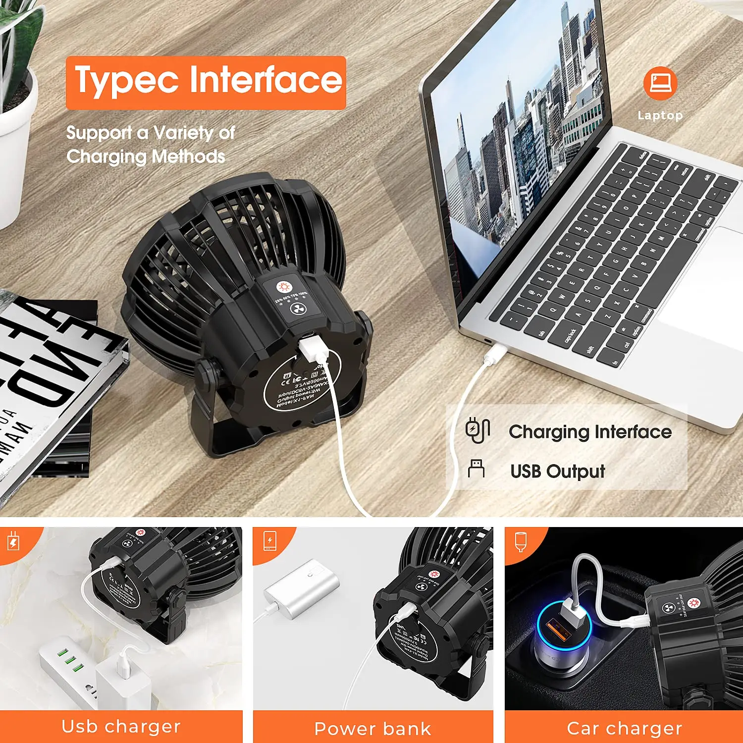 HOULI 5200mah wholesale portable charging tower multifunctional camping fan with remote control light