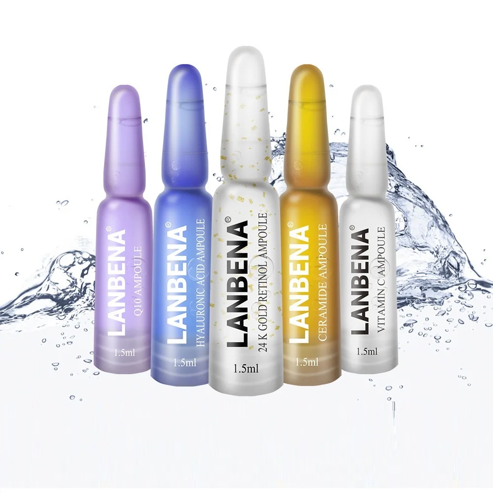Whitening Revitalizer Hyaluronic Acid Retinol Vitamin C 24K Gold Skincare Moisturizing Facial Serum Ampoule