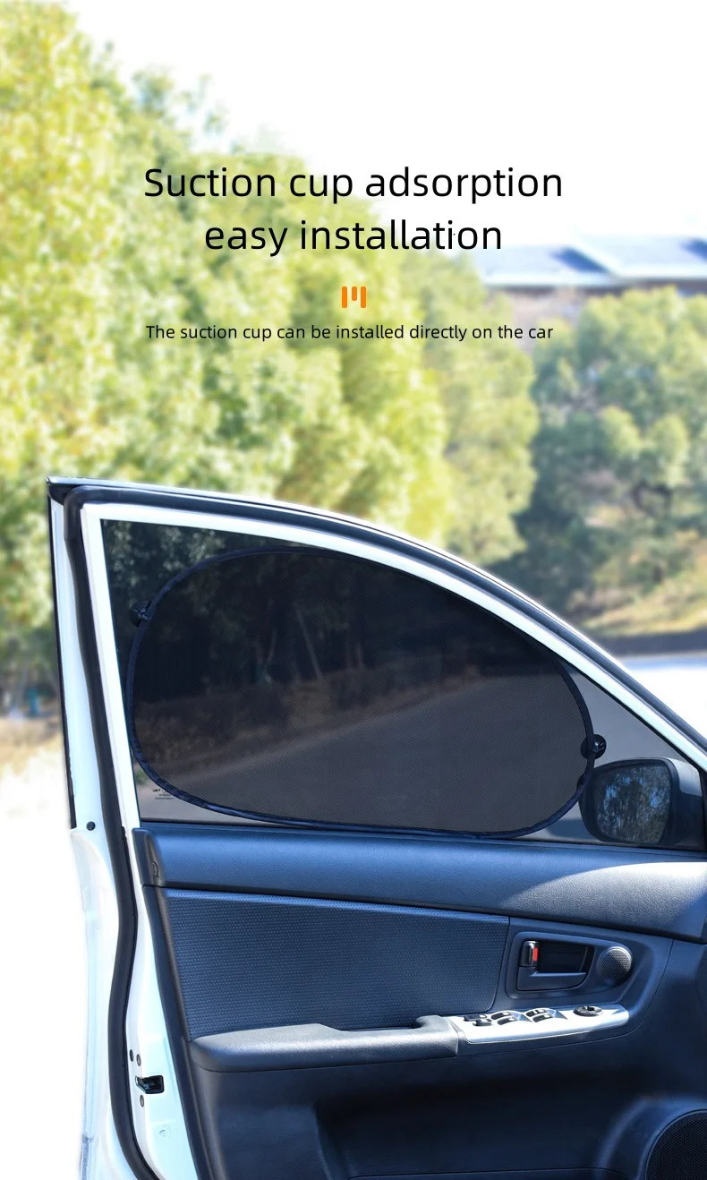 Outdoor car front Sunproof Nylon Mesh UV Black sun shade cover protection High quality sun block car Sunshade set covers