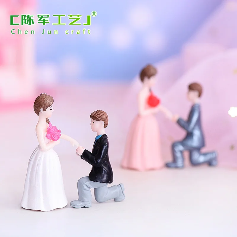 chenjun Marry me wedding request engagement gift doll couple hand room decoration accessories cake trinket