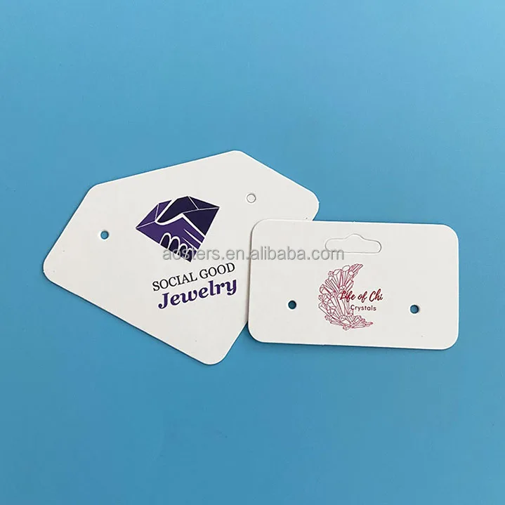 Custom Logo Cardboard Paper Hanging Earring Cards Necklace Jewelry Packaging And Display Card