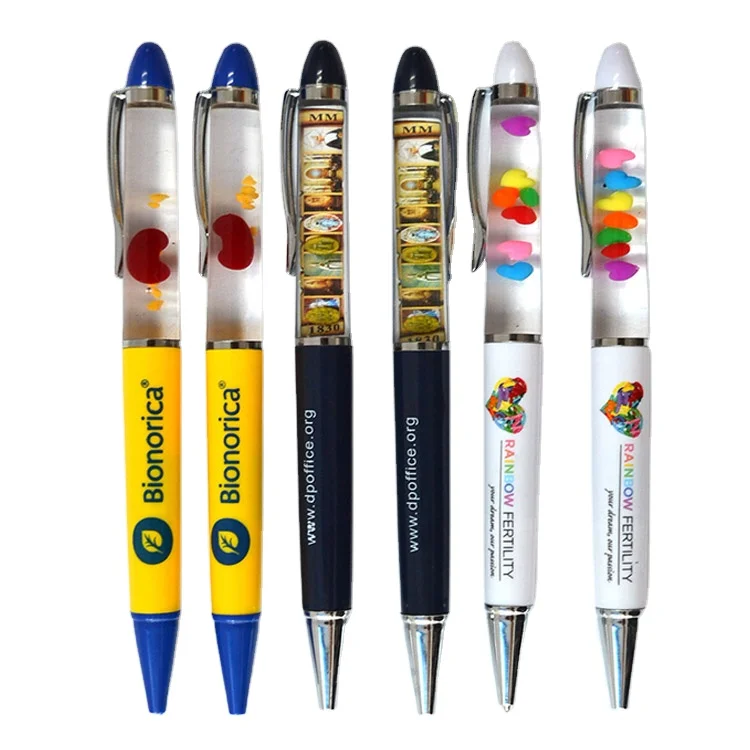 Promotional Liquid Decorated Floating Pen Custom Shape