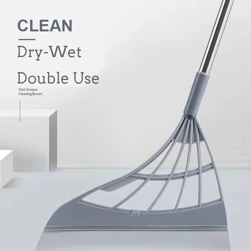 Multi-functional 2 in 1 Magic Rubber Broom Easily Remove Water Pet Hair Dust Window Cleaning Magic Broom Sweeper