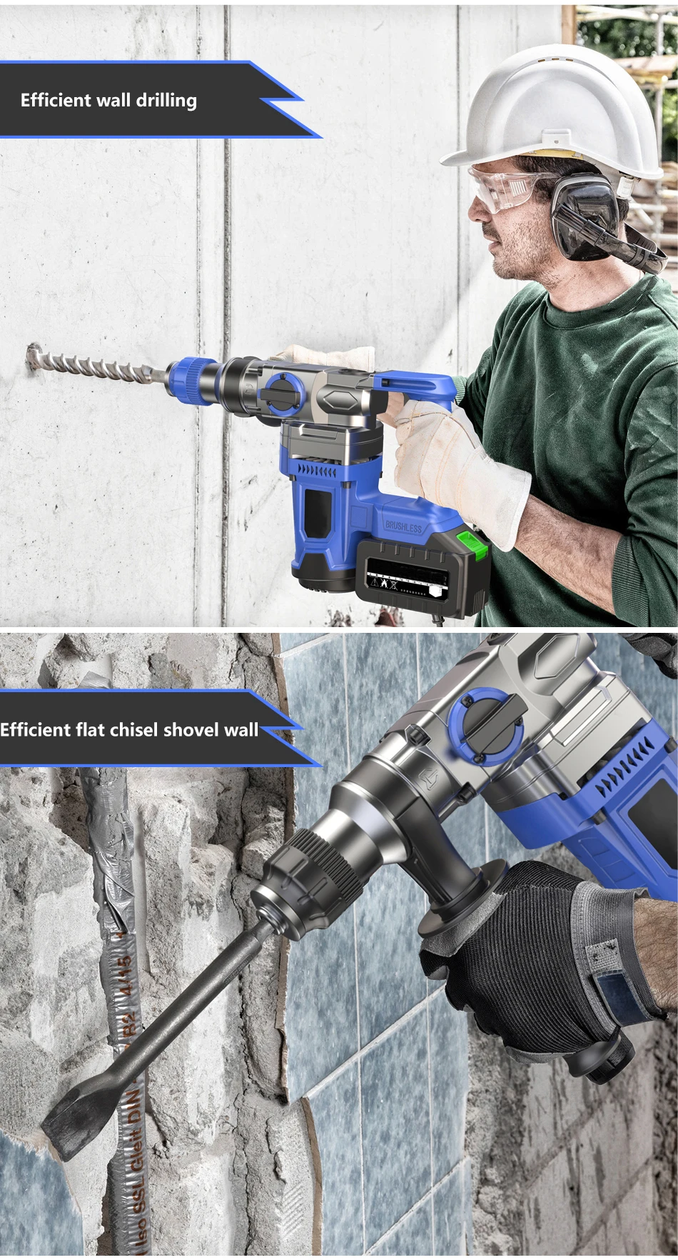 Cordless impact drill with hammer customization electric rotary hammer drill machine