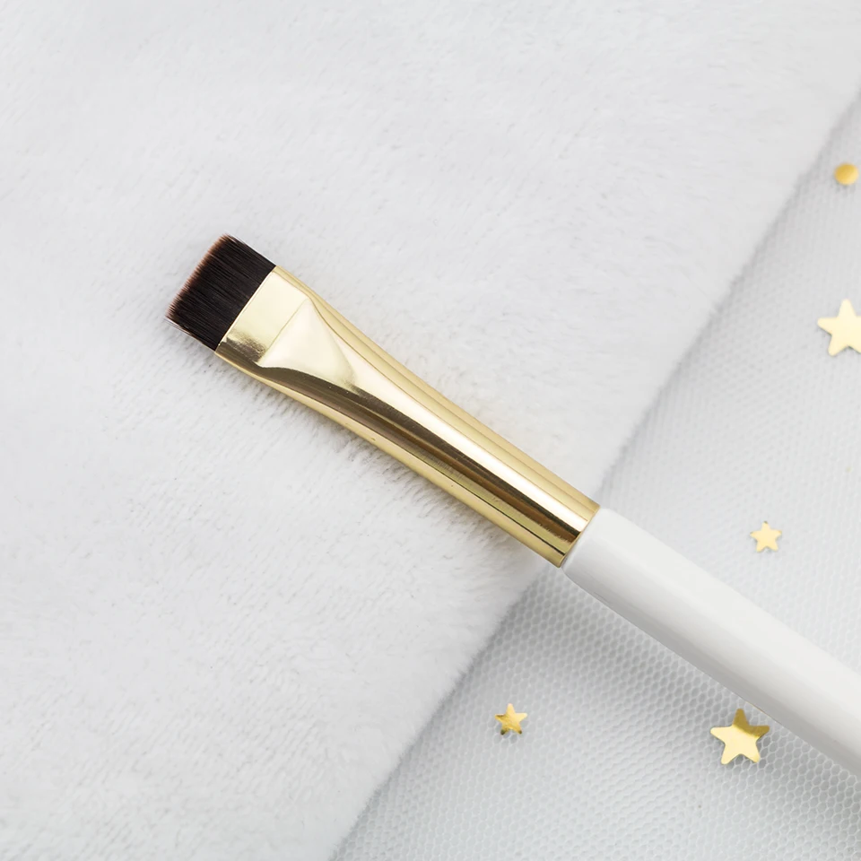 BEILI best seller single makeup brush high quality synthetic angled tinting brush flat concealer eyebrow eyeliner brush with bag