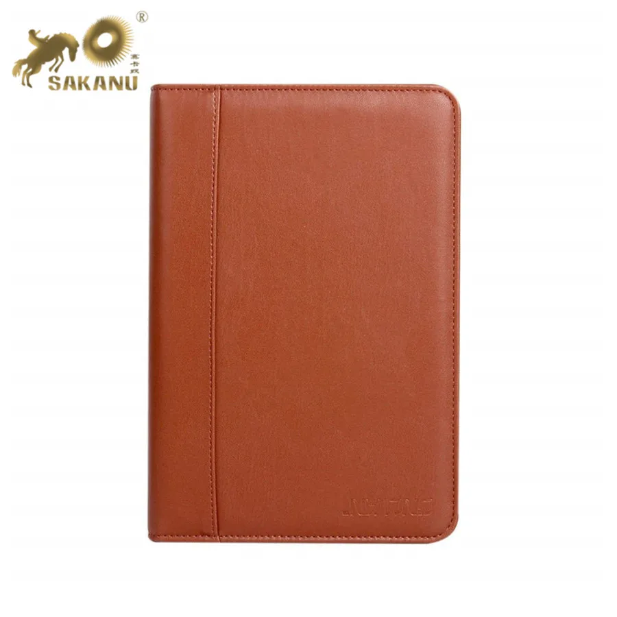 Multi-functional A4 original PU leather business portfolio with key holders
