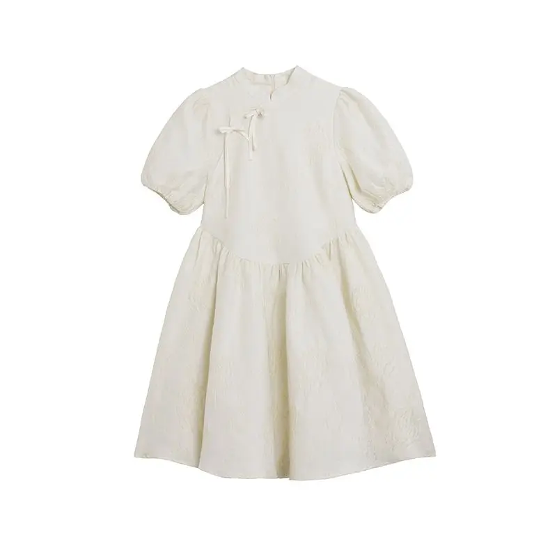 Short Sleeve Embossment Princess Dress Sweet Lolita Stand Neck Puffy Dress Lolita Manufacturers Chinese Style Cheongsam