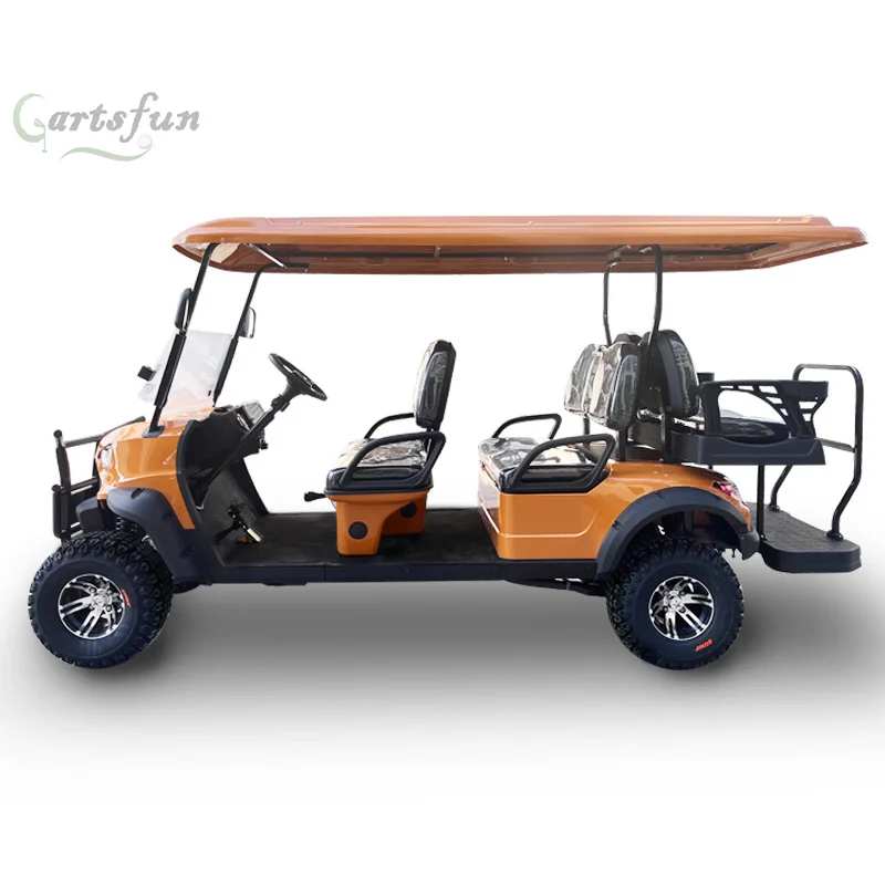 Новый стиль 4 + 2-местный газовый двигатель для гольфа тележки продажи