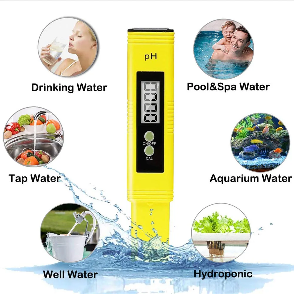 PH Tester Digital PH Meter, Professional PH Pen with 0.01 PH High Accuracy, 0-14 PH Measurement Range, Ideal Water PH10