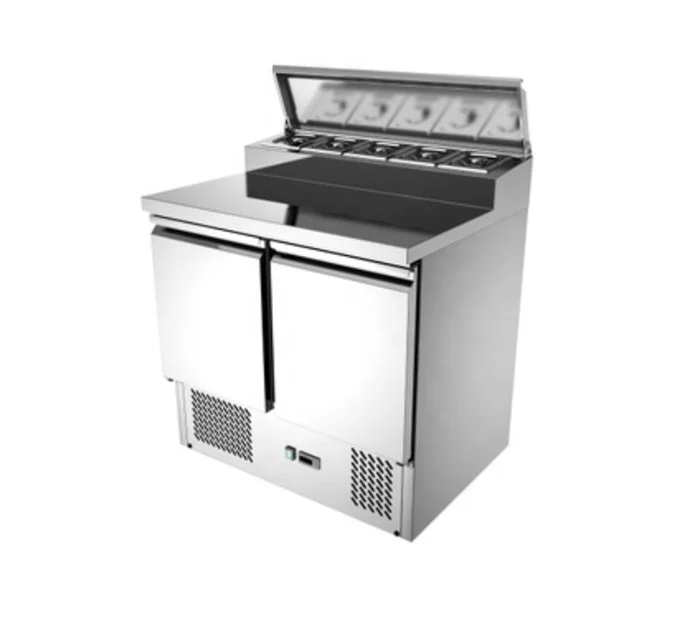 2-х дверный коммерческих пиццы/салат сэндвич охлаждаемый прилавок-витрина