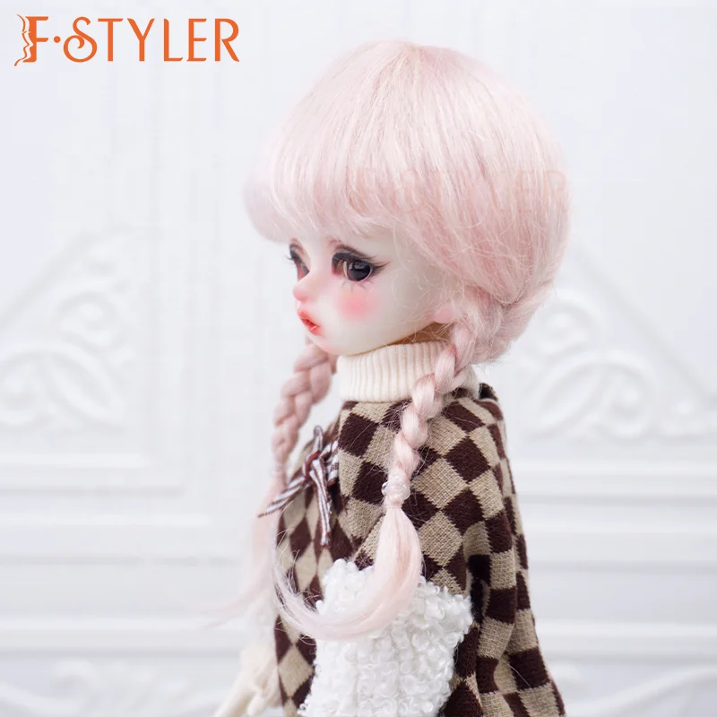 FSTYLER Mohair Curly Realistic Small Mini Bjd 18 Inch Custom Wholesale Bulk Sale Doll Accessories for BJD Doll Hair Wig