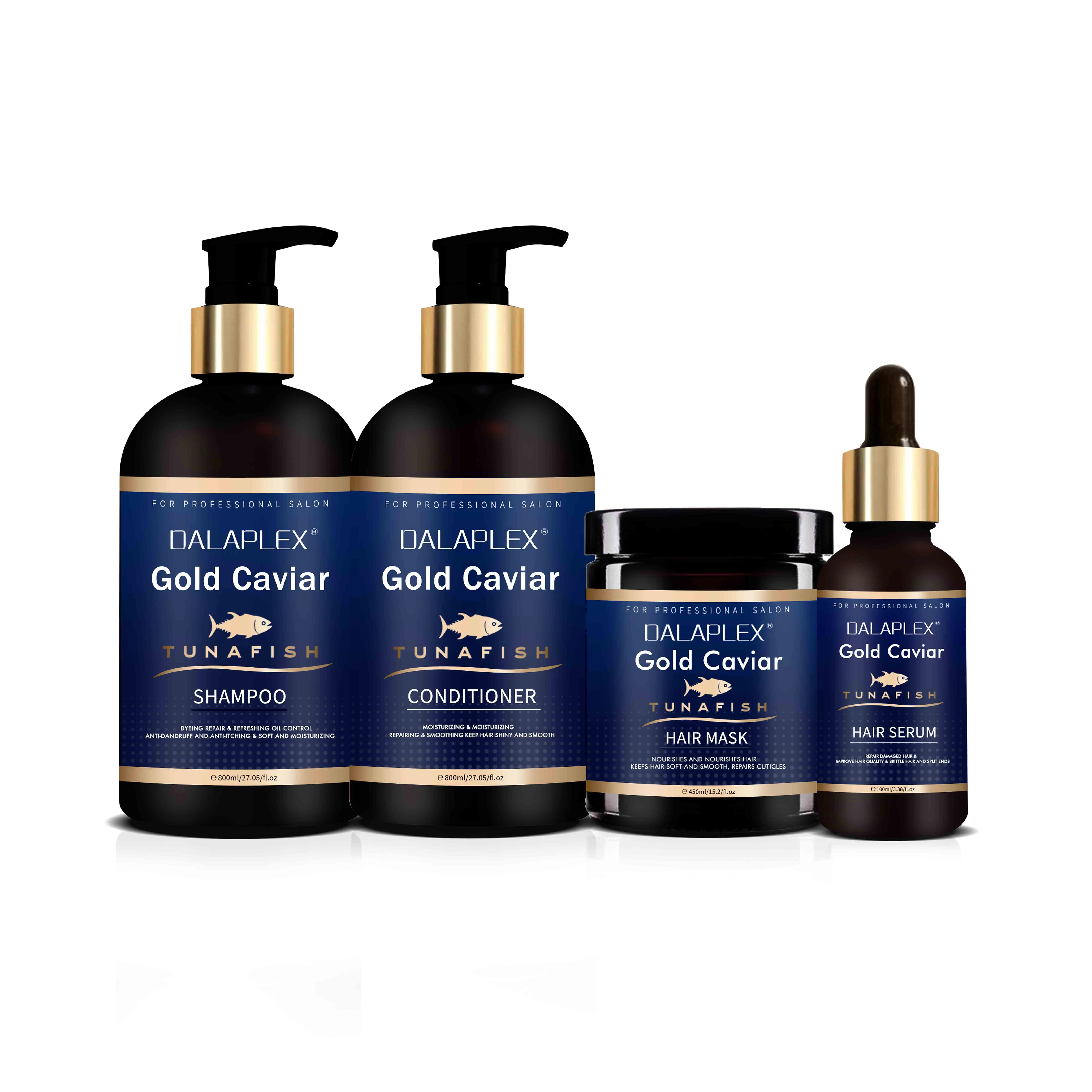 OEM Factory price gold caviar hair care shampoo and conditioner set private label caviar hair treatment set