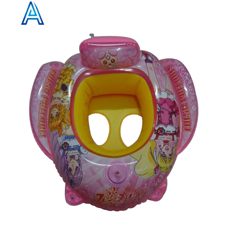 China factory customize durable cute PVC inflatable pool water float baby boat baby seat toy