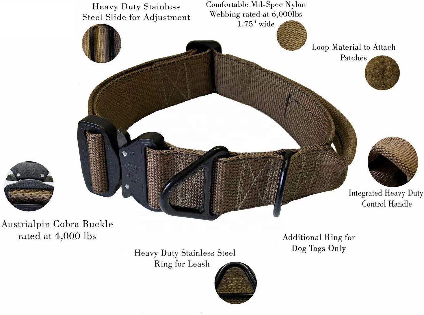 Manufacturer Design Your Own With Handle Tactical Braided Pet Collar
