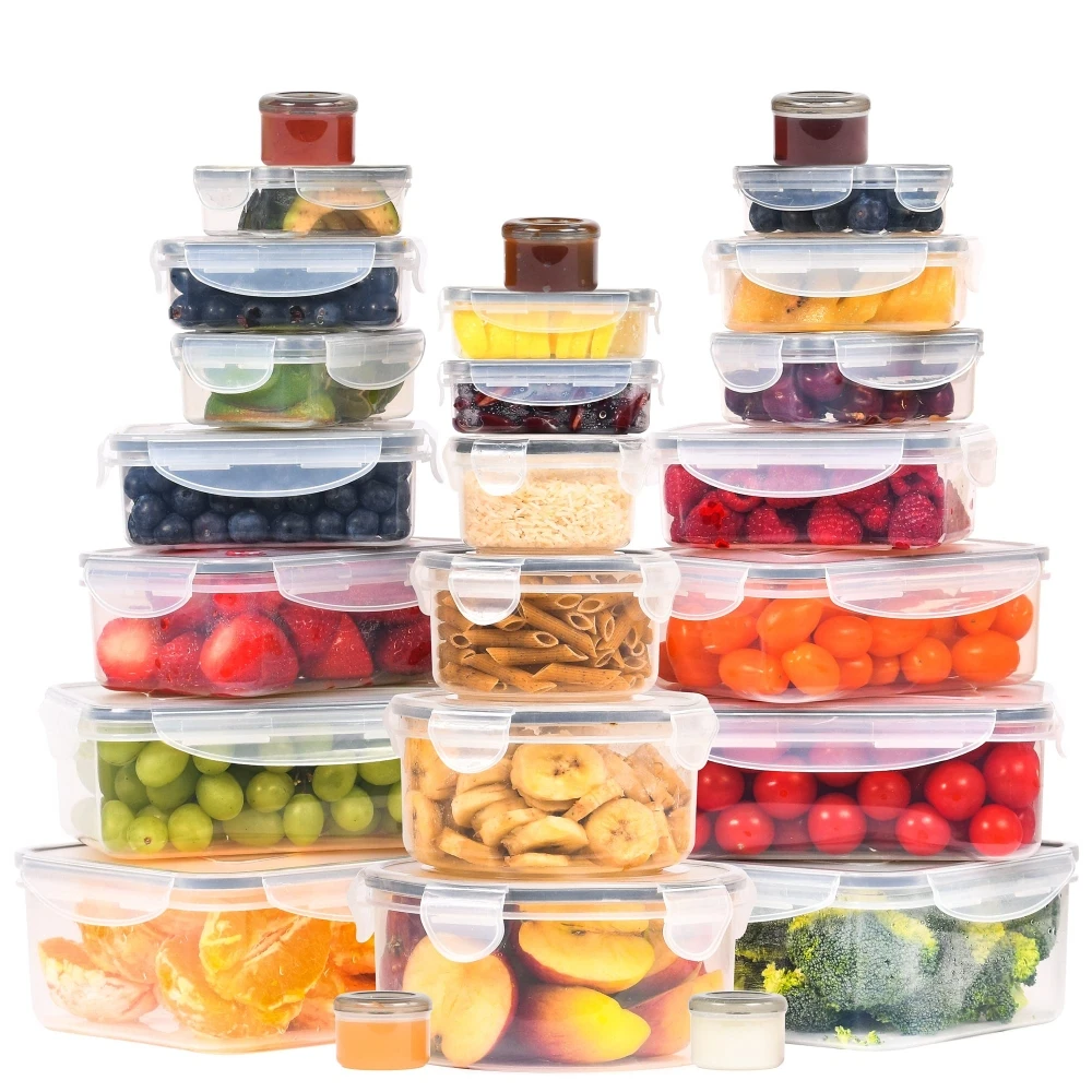 Airtight Large Food Storage Containers with Lids BPA Free Leak Proof Plastic Lunch Boxes