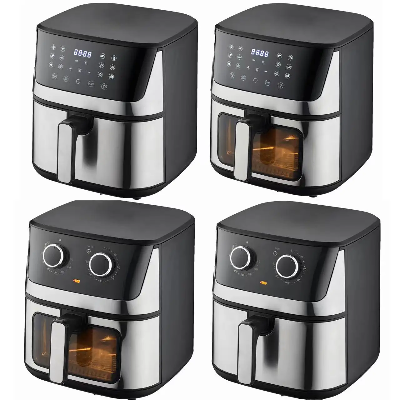 7l 8L Non-Stick Surface, Adjustable Thermostat Control, Overheat Protection, With Light Indicator, LCD Display digital air fryer