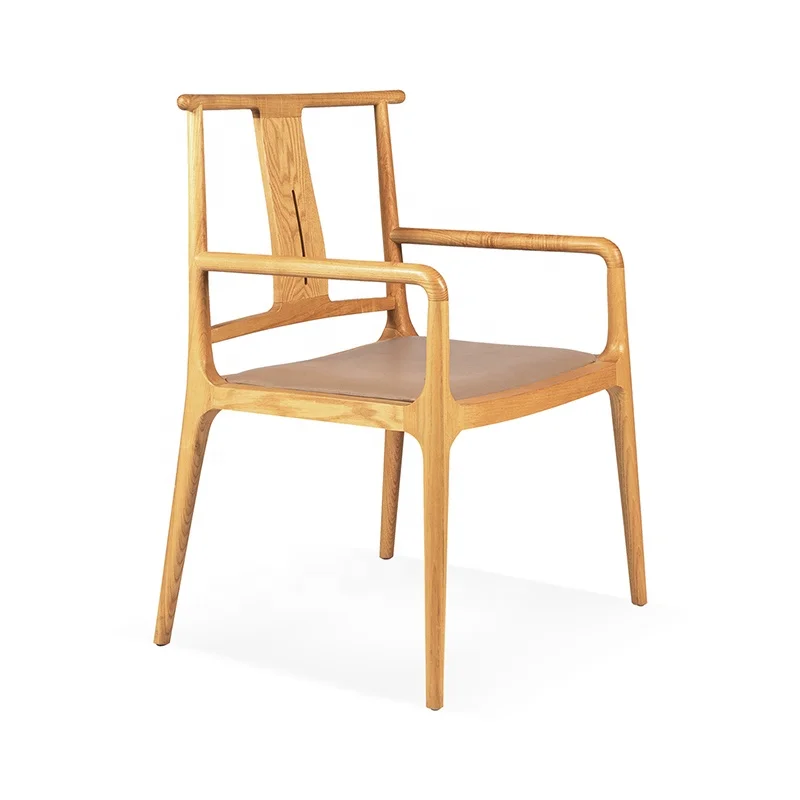 Haoxin Luxury Vintage Long High Back Genuine Leather Armchair Living Room Chair with Upholstered Leather Armchair