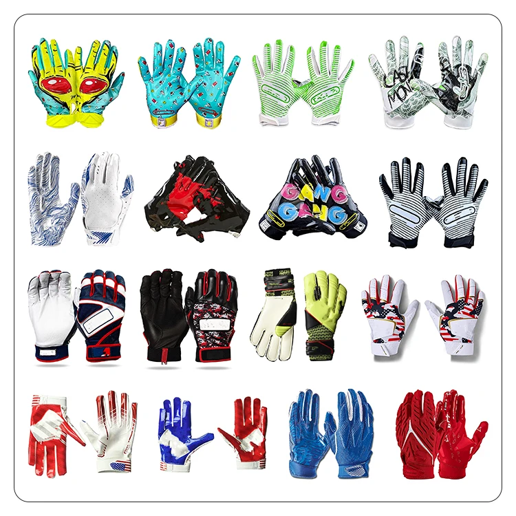 2022 New Design American Football Receiver Gloves Custom Logo Design Football Gloves Custom American Football Gloves