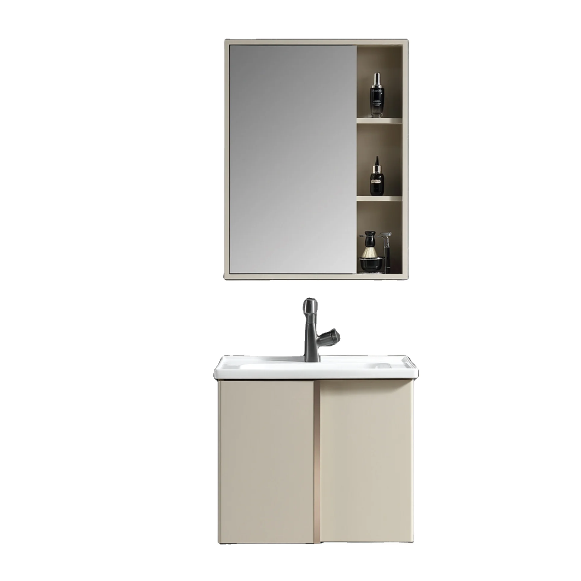 Modern Style Single Basin Vanity Sink PVC Storage Bathroom Cabinet With Countertop Hand Wash Basin Sink