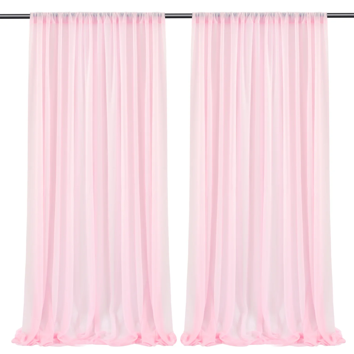 Polyester Fabric Black Backdrop Curtain for Parties Wrinkle Backdrop Drapes Panels for Birthday Wedding