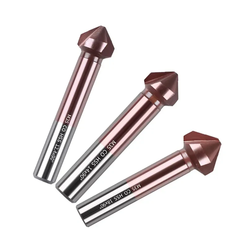 HSS M2  3 Flutes 90 Degree Chamfer Bit Deburing tools ferramenta de chanfro Countersink Drill Bit for Metal working