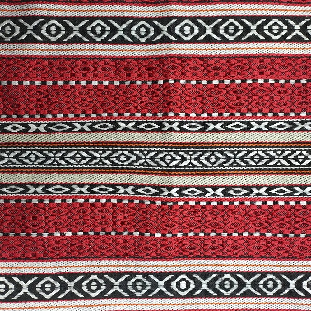 Hot selling modern ethnic characteristics 100% polyester arabic style jacquard sadu fabric for sofa furniture textile