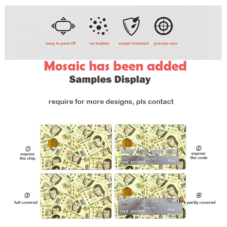 Custom Double Sided waterproof cartoon anime decals Debit credit bank card sticker