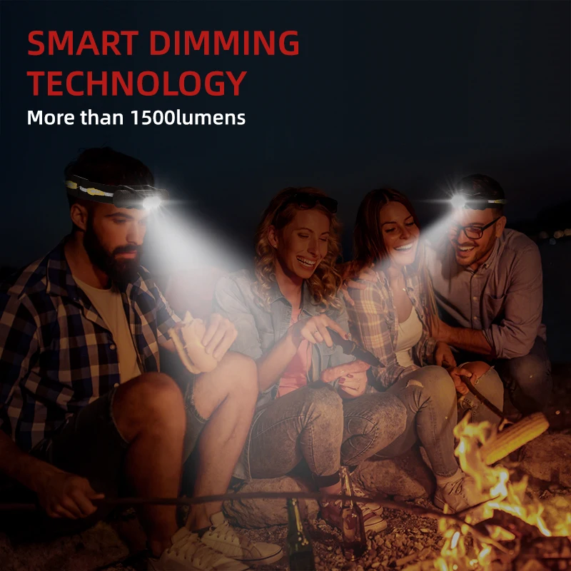 Camping Hiking Rechargeable Bright Headlamp Waterproof Custom Laser Logo Aluminum Headlamps Led