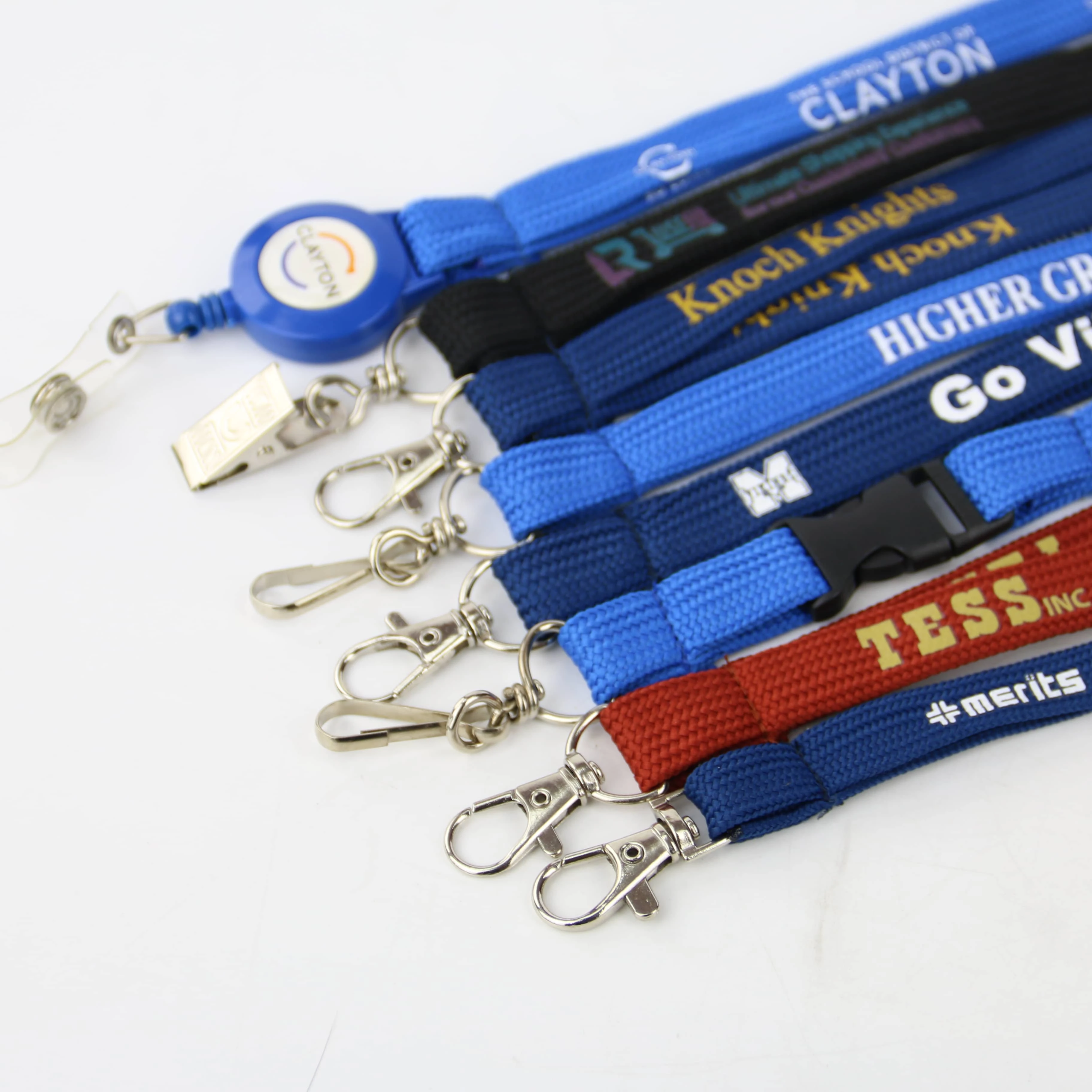 Best Selling Custom Size Blank Polyester Lobster Tube Teacher I D Card Lanyard Neck Ribbons For Promotion