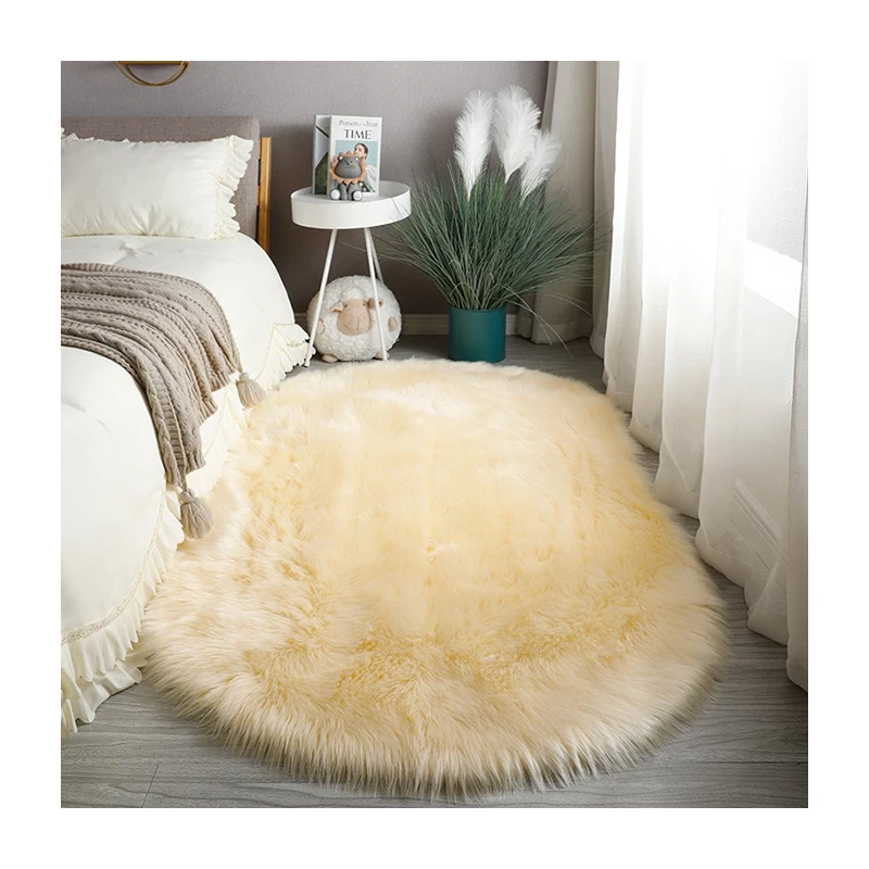 Super Soft Long Plie Plush Living Room Carpet Faux Fur Sheep Skin Area Rug