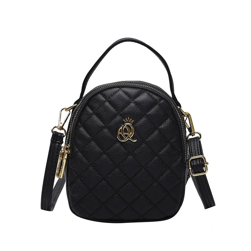 Women Mini Cross Body Mobile Phone handbag Multi-function waterproof sling bag  For Ladies girls solid color quilt  bag