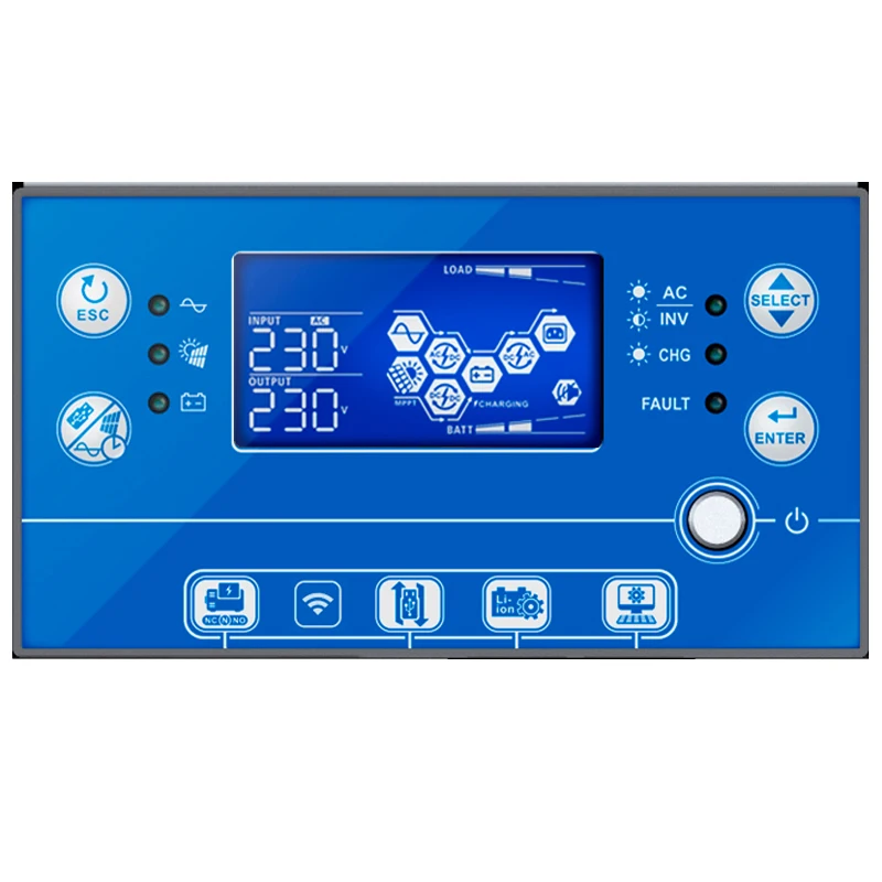 KEBOS KVM III TWIN 6KW Battery-free 6KVA LCD Display Off-grid Solar Inverter With Multi-Communication Port Support USB OTG