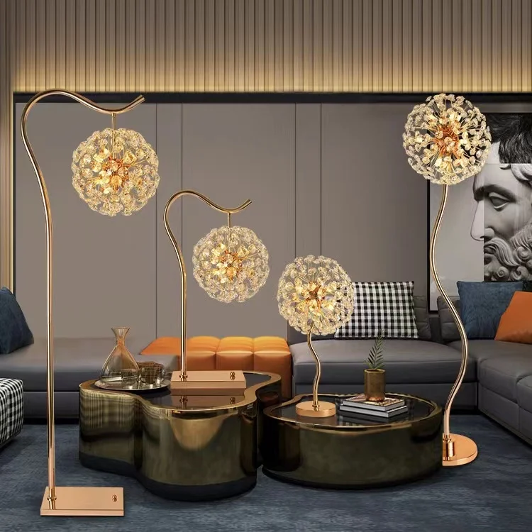 Dandelion Floor Lamp Living Room Sofa Corner Lamp Bedroom Luxury Designer Crystal Bedside Lamp