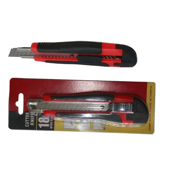 Utility Knife with Non-Slip Rubber Handle easy Change Blade 10 Extra 18MM Blades Box Cutter