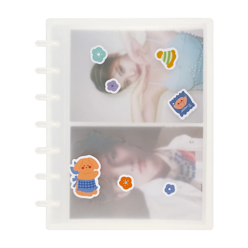 Customized Frosted Clear 5/7 inch Disc Bound Sticker Storage Album for collecting sticker