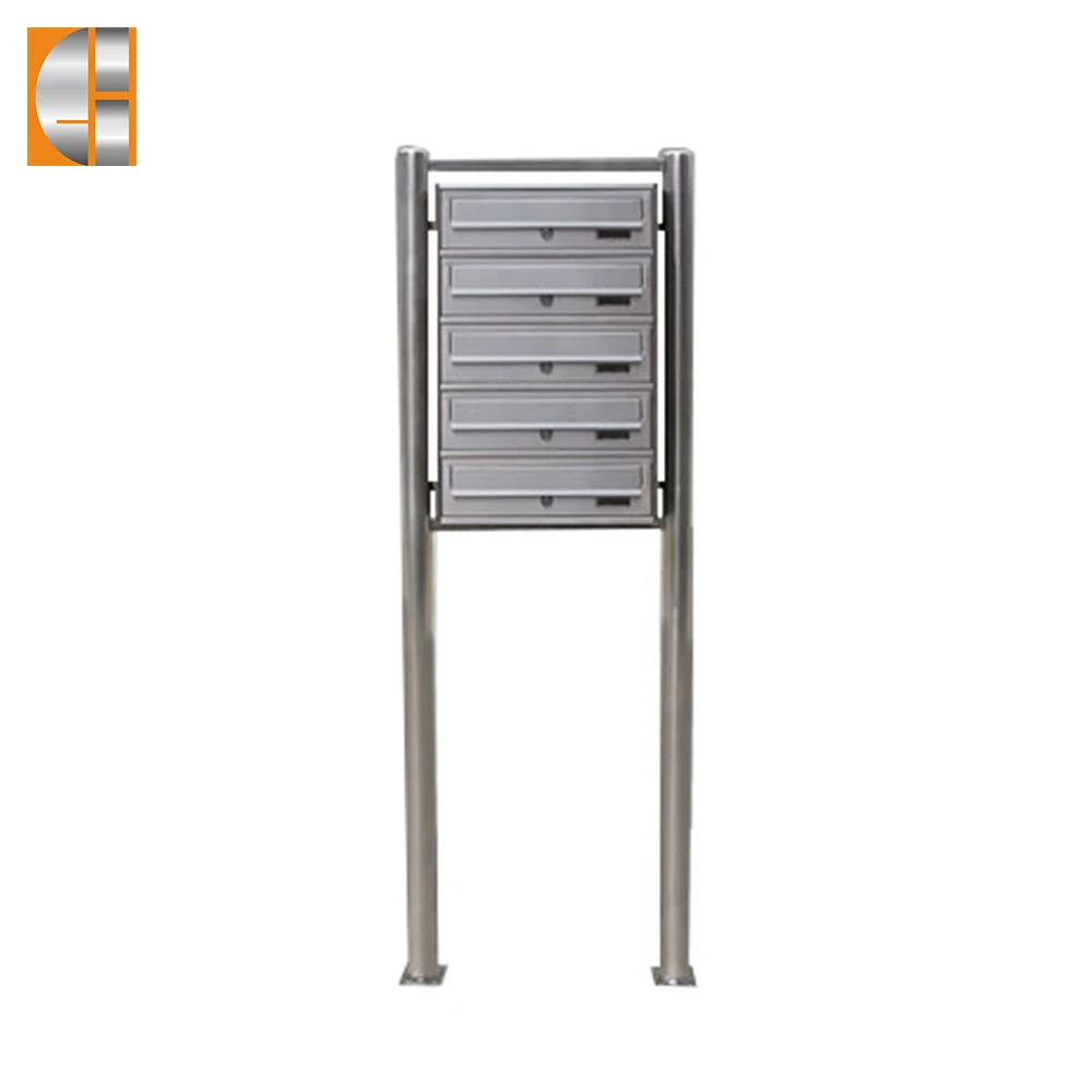Heavy Duty Steel 5-lay free standing locking postbox