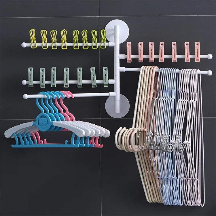 Wholesale bathroom wall mounted towel rail foldable rotating towel racks