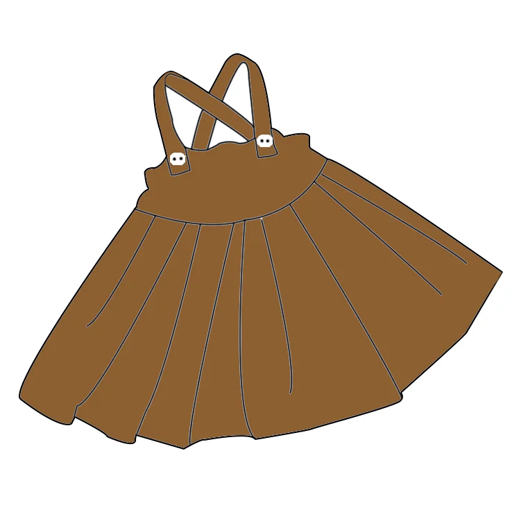 Autumn Winter Collection High Quality Solid Corduroy Midi Dress Baby Girls Comfortable Fashionable Plus Size Sweet Hot Selling