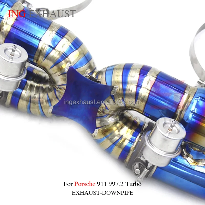ING Exhaust System Titanium Alloy Catback For Porsche 911 997.2  Turbo With Muffler Valves Pipes Exhaust Auto Performance Parts